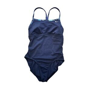 Nike Swimsuit Women's Navy One Piece Swimsuit Size Large Nessa 401-440